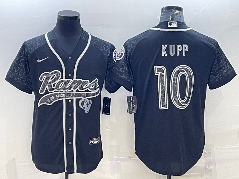 Men's Los Angeles Rams Cooper Kupp #10 Black RFLCTV Limited jersey Joint Edition