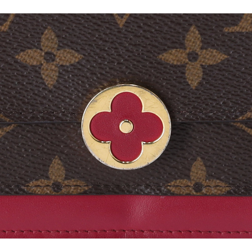 Louis Vuitton Portefeuille Flor M67404 Chain Wallet Crossbody Monogram Fuchsia