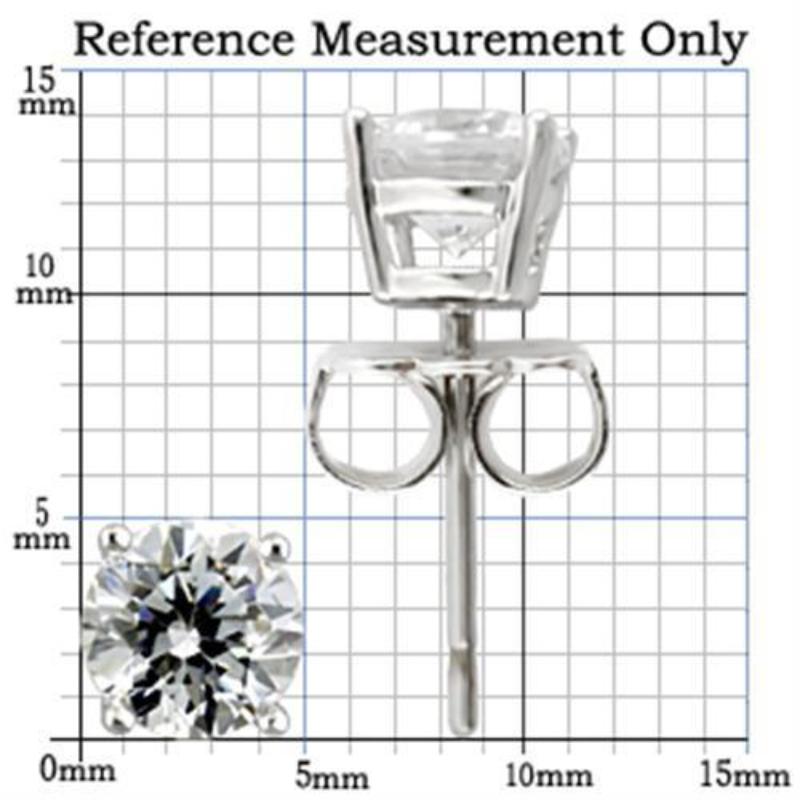 Rhodium 925 Sterling Silver Earrings with AAA Grade CZ in Clear