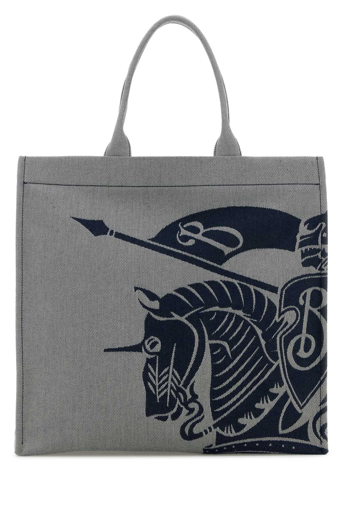 Burberry Men Embroidered Canvas Shopping Bag