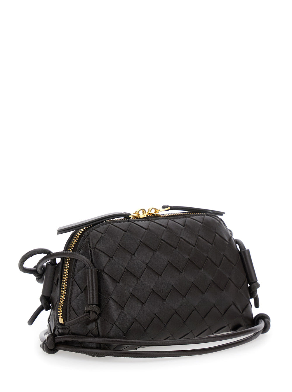 Bottega Veneta Women 'Concert' Brown Crossbody Bag With Adjustable Strap And Intreccio Motif In Suede For Women