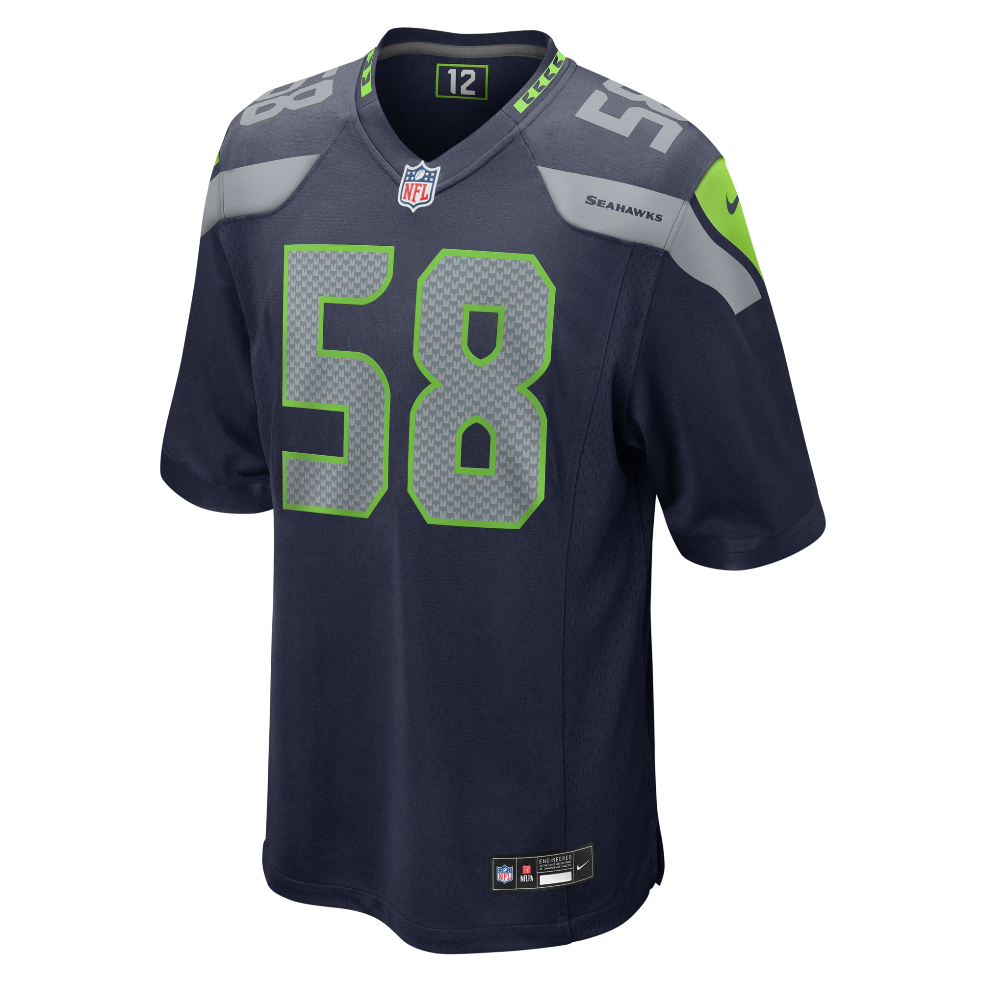Seattle Seahawks Derick Hall College Navy Game Jersey