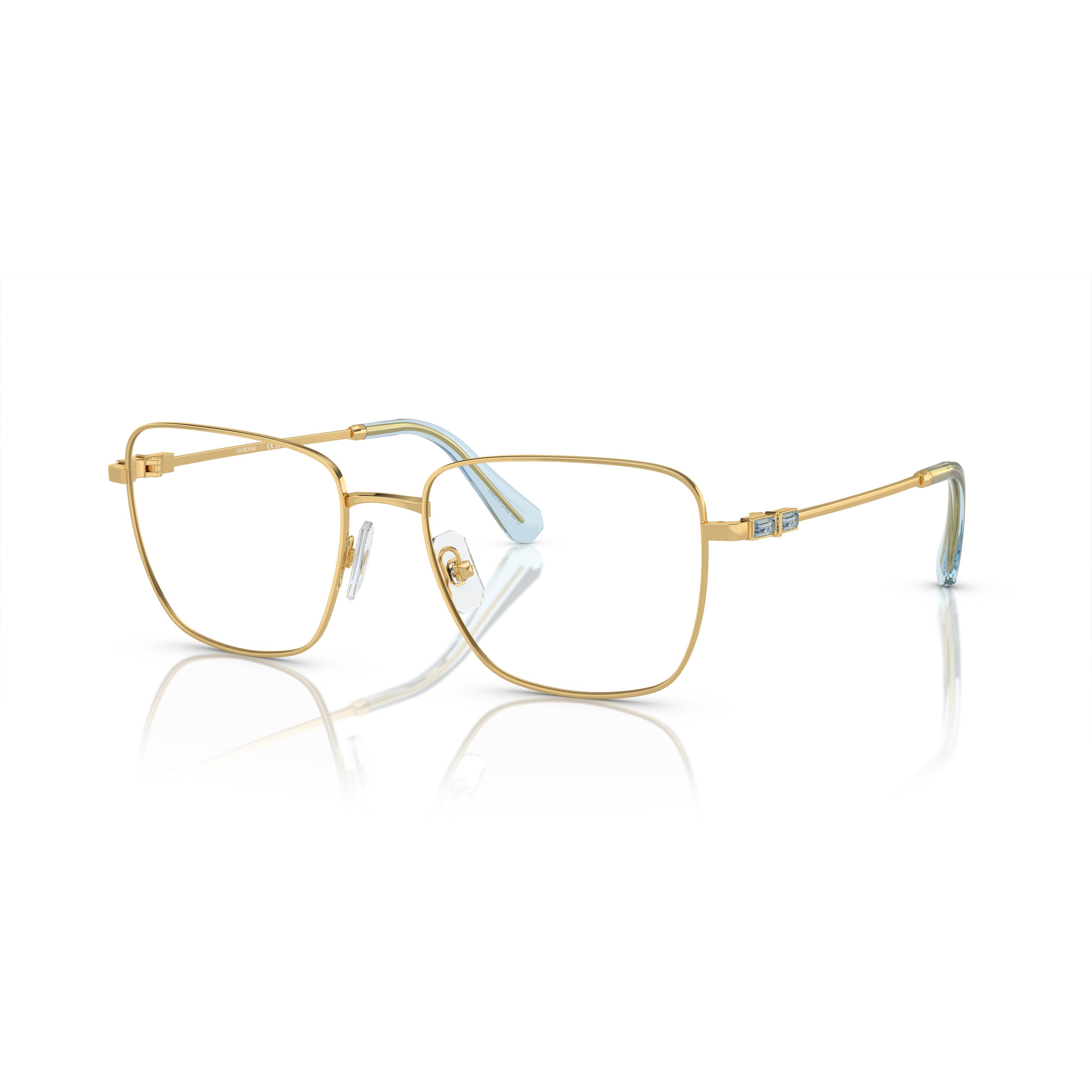 0Sk1003 Delicate Gold Metal Frame Sunglasses with Gradient Temples