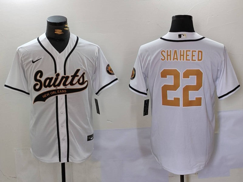 Men's New Orleans Saints Rashid Shaheed #22 White Game jersey
