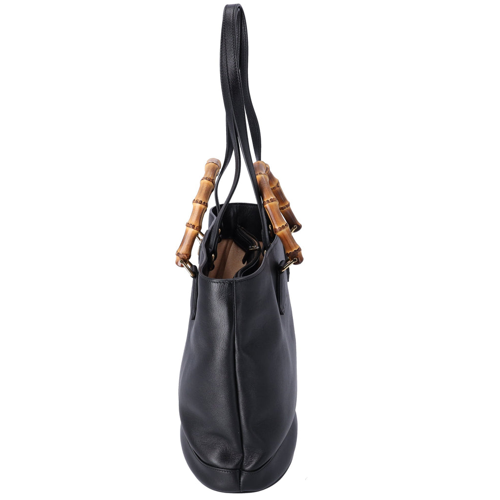 GUCCI Bamboo Diana Tote Bag 750394 Black Leather
