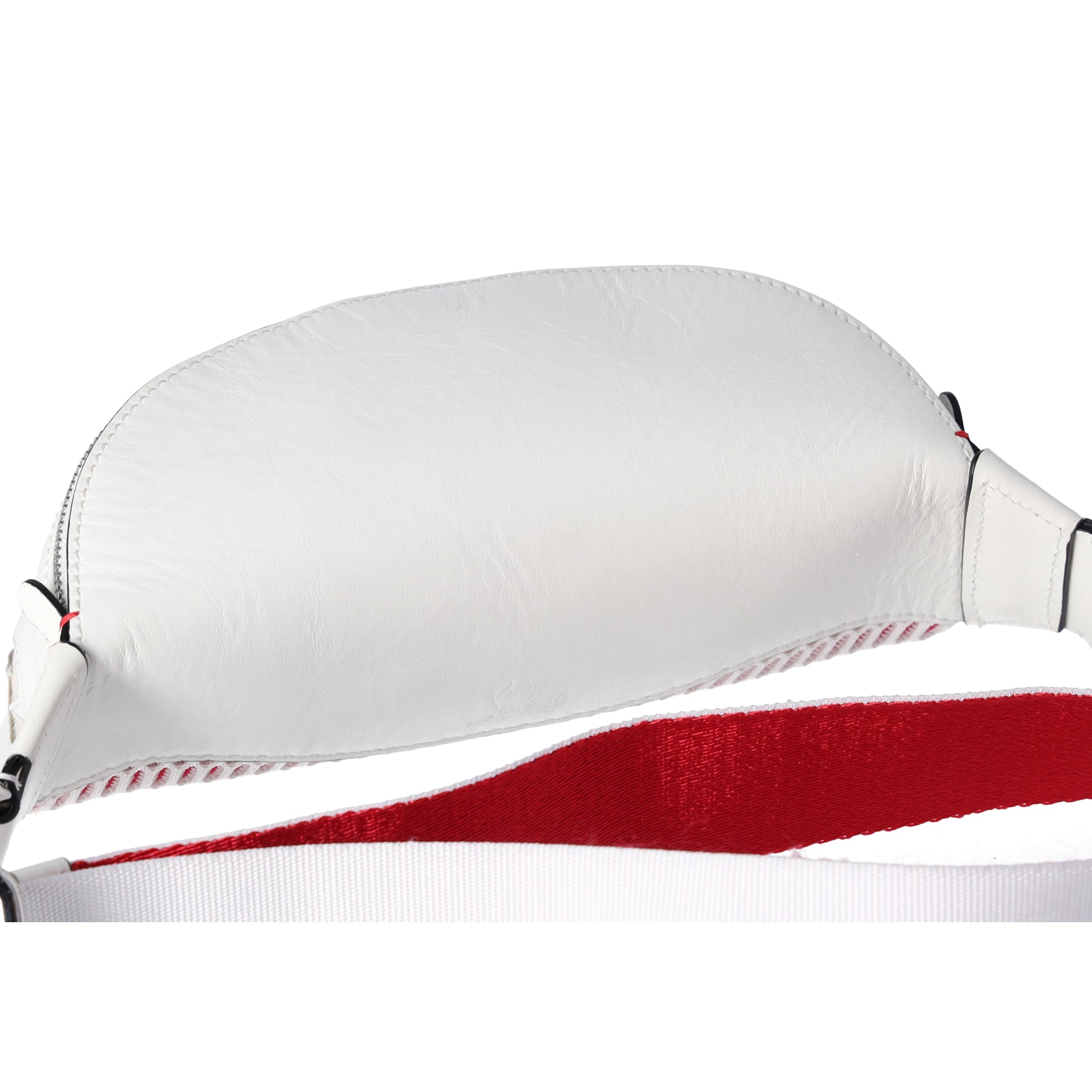 Christian Louboutin Mariejane Belt Bag Bum Bag White Red Calf Leather