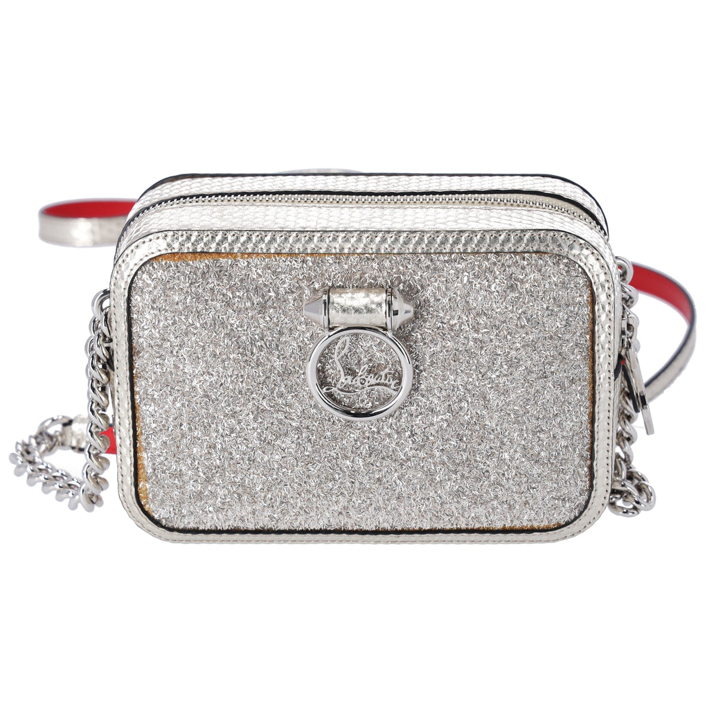 Christian Louboutin Rubylou Mini Shoulder Bag Gold Leather Glitter