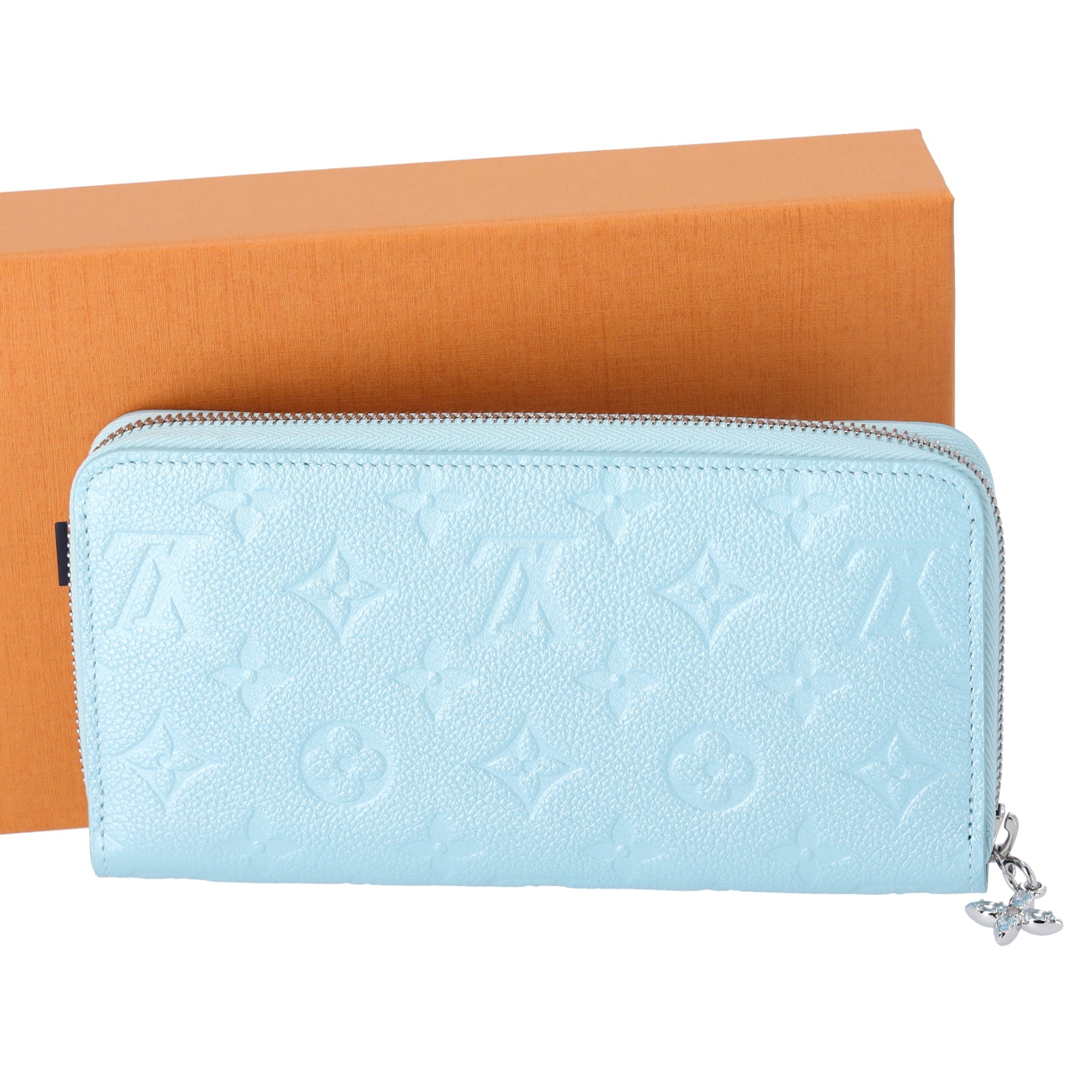 Louis Vuitton Zippy Wallet Monogram Shimmery Empreinte M12680 Azul Frost