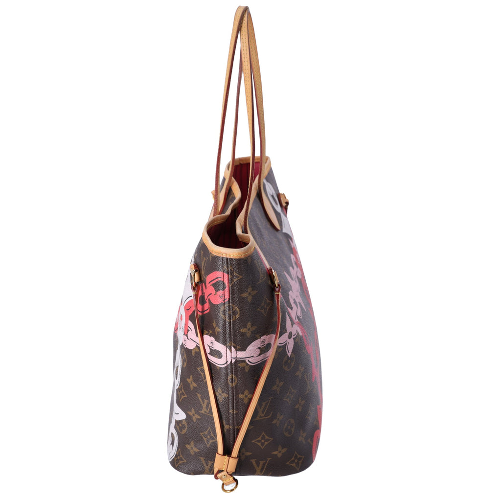 Louis Vuitton Neverfull MM Tote Monogram Bay Rose Ballerine Poppy