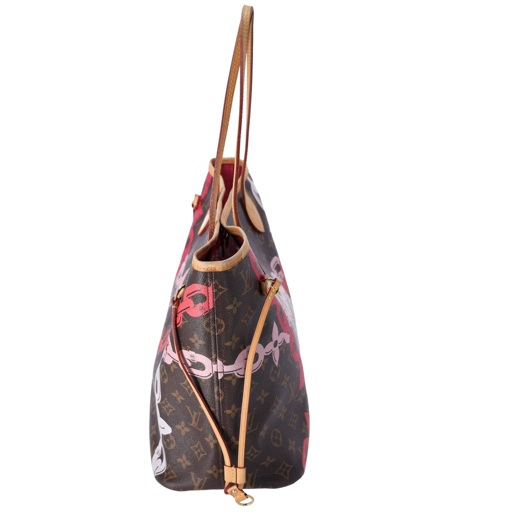 Louis Vuitton Neverfull MM Tote Monogram Bay Rose Ballerine Poppy