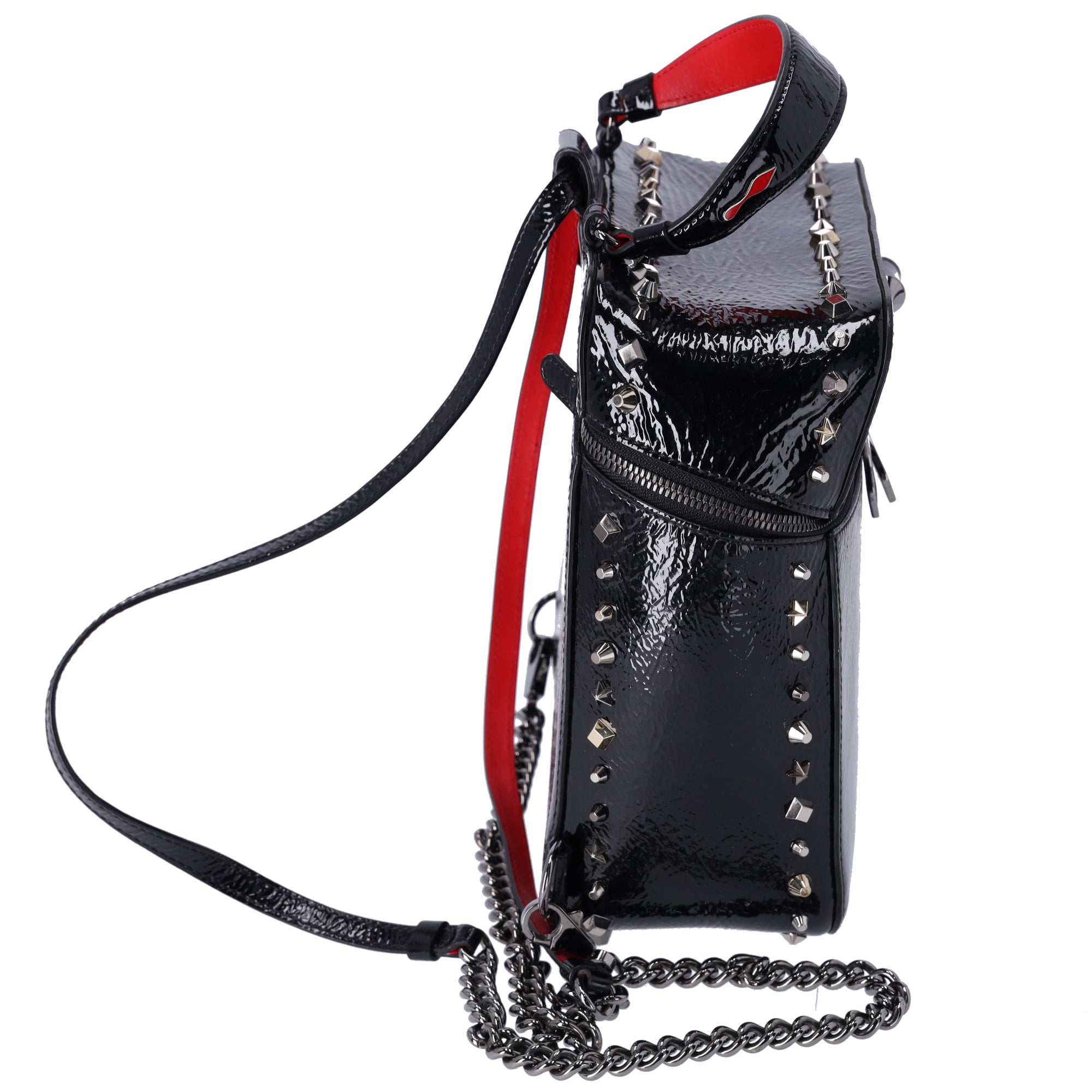 Christian Louboutin Rubyrow Backpack Black Patent Leather Studded
