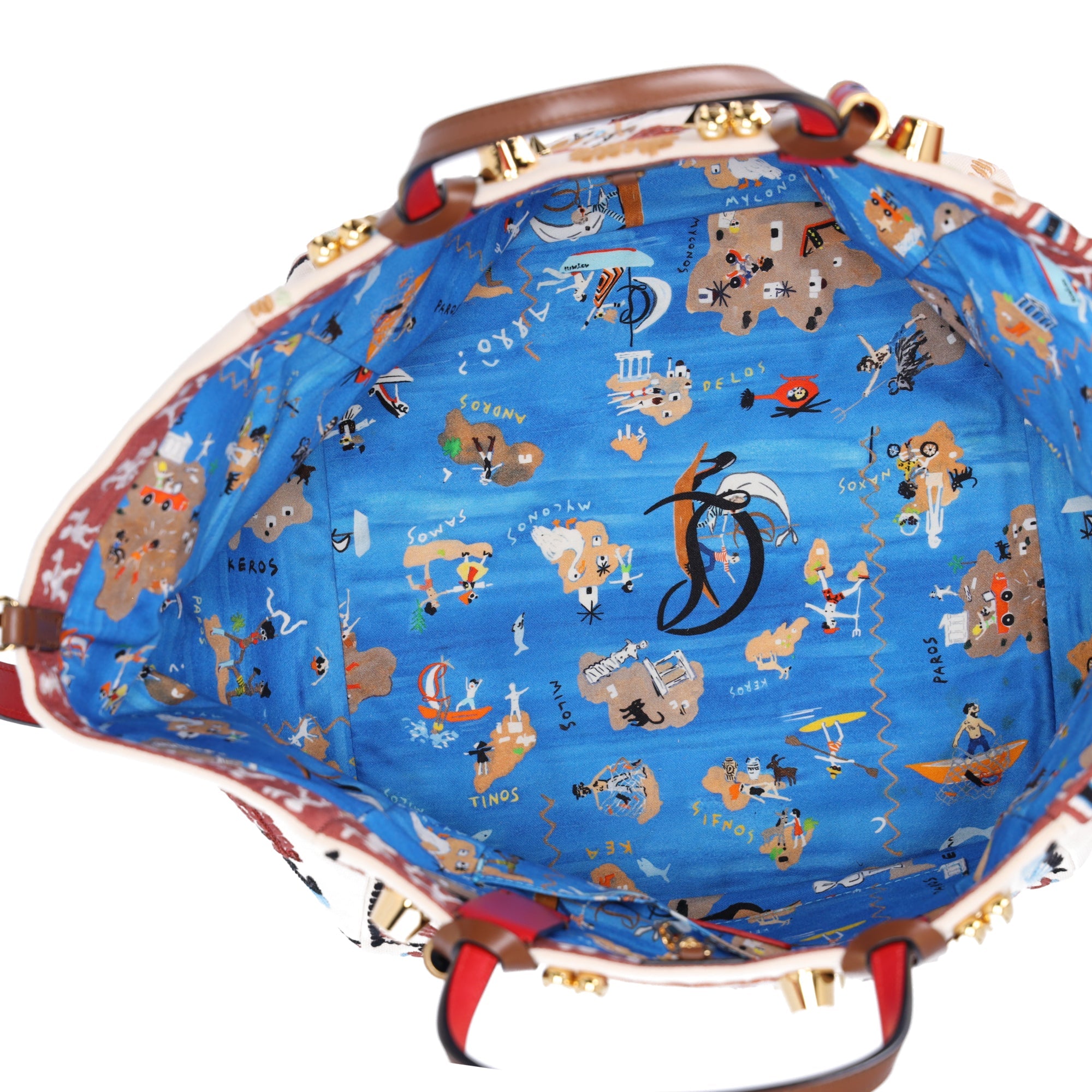 Christian Louboutin Greekaba Small Canvas Tote Bag Shoulder Bag