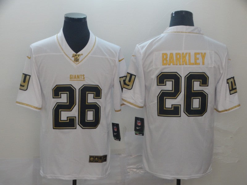 Men's New York Giants Saquon Barkley #26 White Player Game jersey