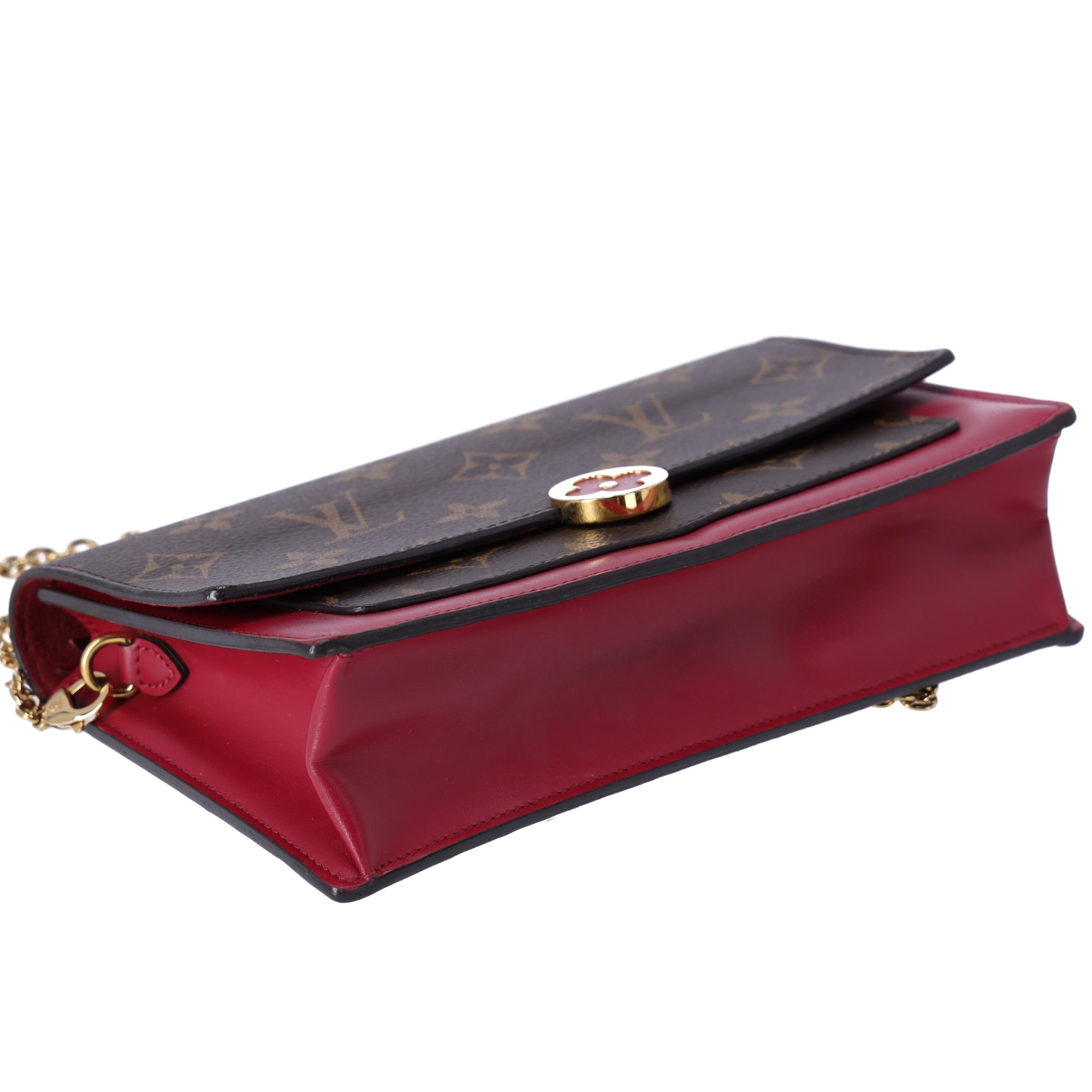 Louis Vuitton Portefeuille Flor M67404 Chain Wallet Crossbody Monogram Fuchsia
