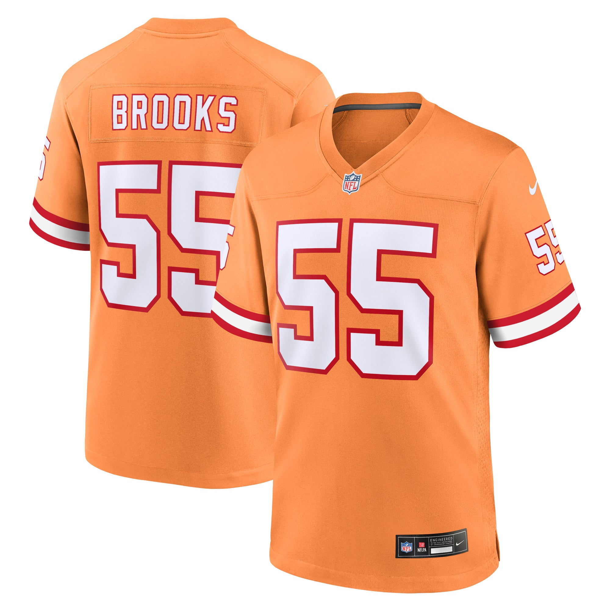 Tampa Bay Buccaneers Derrick Brooks Orange Throwback Game Jersey