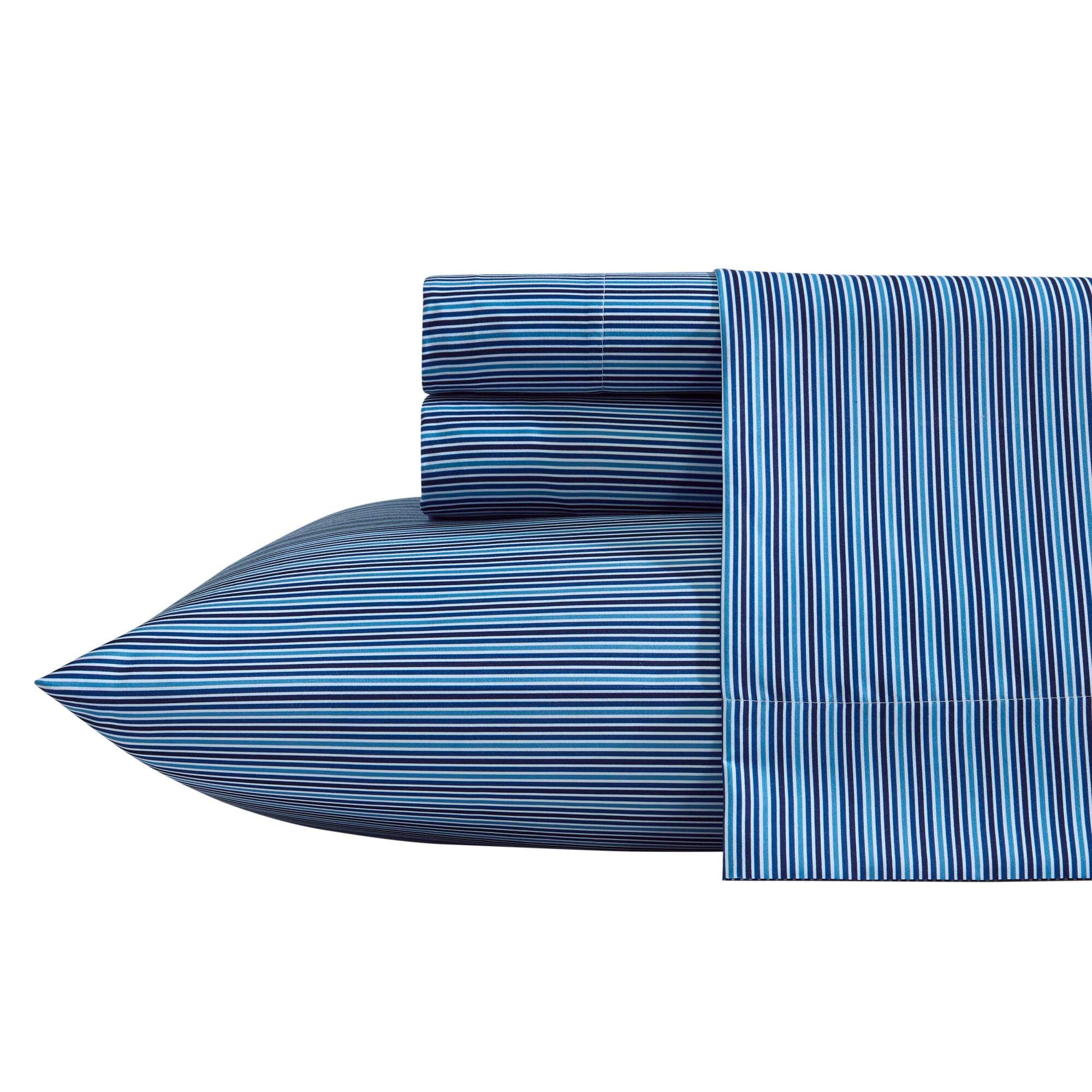 Nautica Alden Stripe Blue Twin Sheet Set