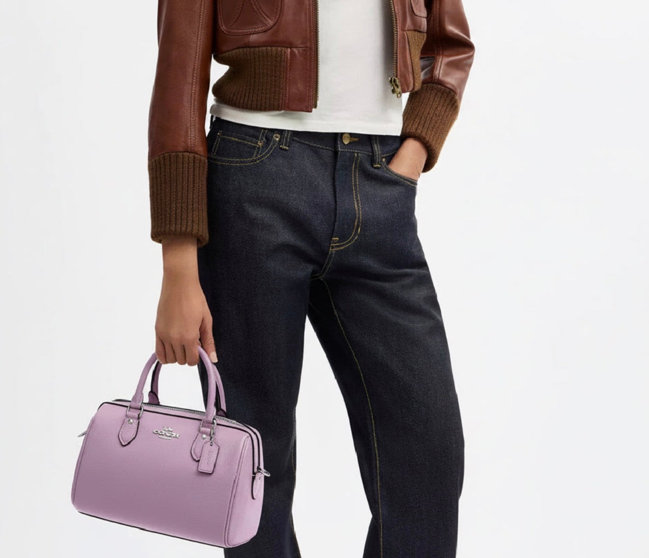 NWT Coach Rowan Satchel Crossbody Leather Bag With Detachable Strap