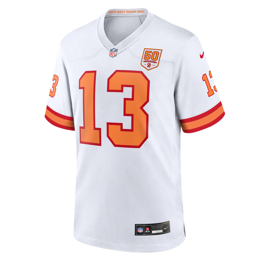 76 Tampa Bay Buccaneers Mike Evans White 50th Season Game Jersey