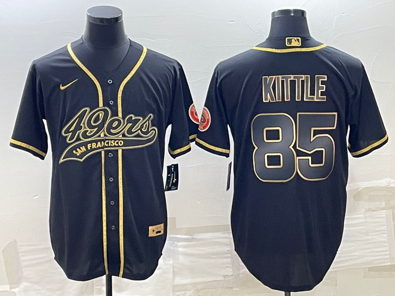 Men's San Francisco 49ers George Kittle #85 Black Player jersey Joint Edition