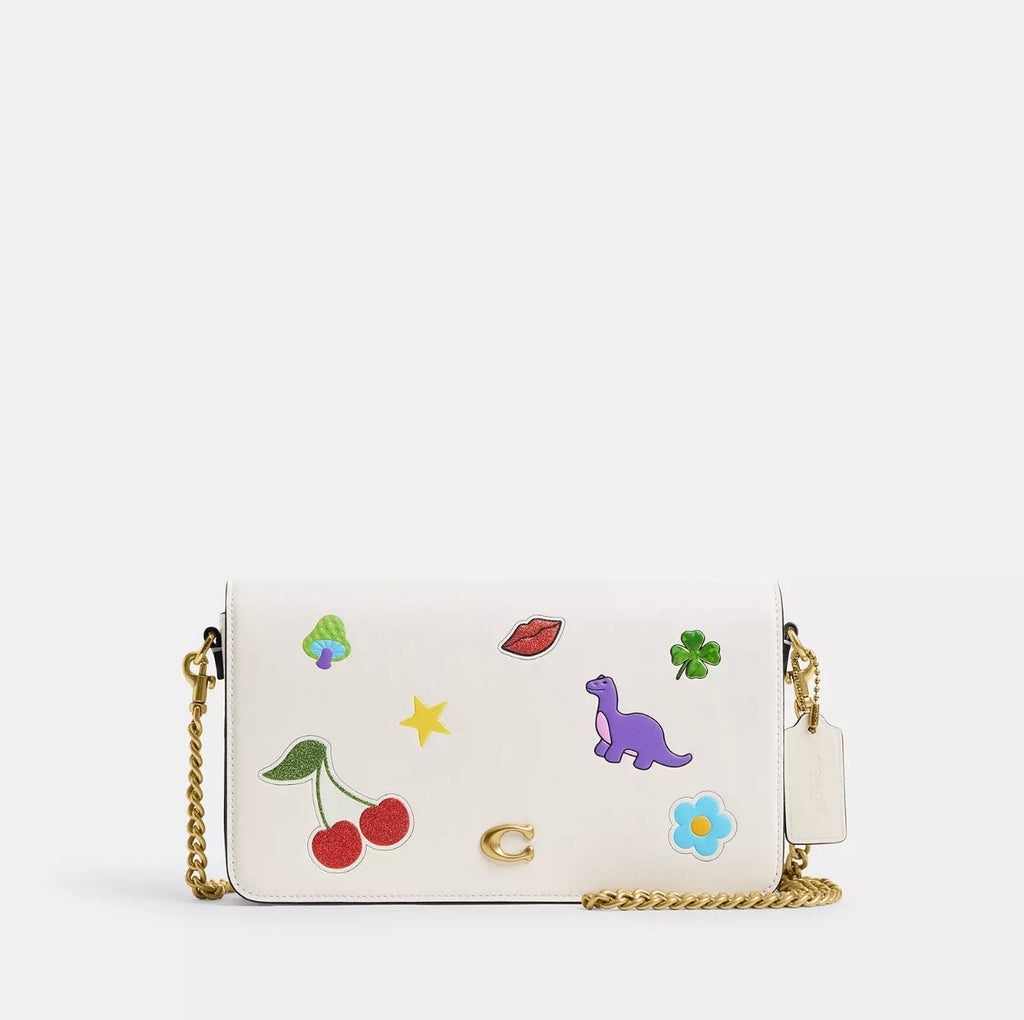 NWT Coach Mila Leather Crossbody With Sticker Print with Dust Bag