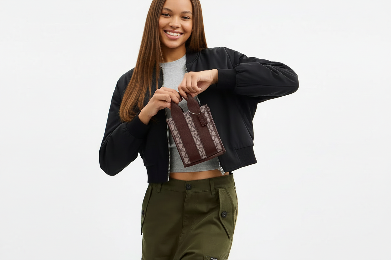 NWT Coach Smith Mini Tote In Signature Jacquard & Leather