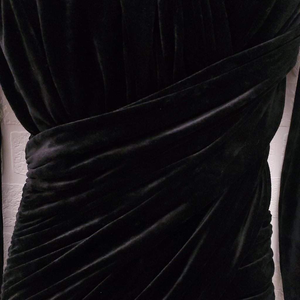 BALENCIAGA FLUID VELVET MINI DRESS - SIZE 34