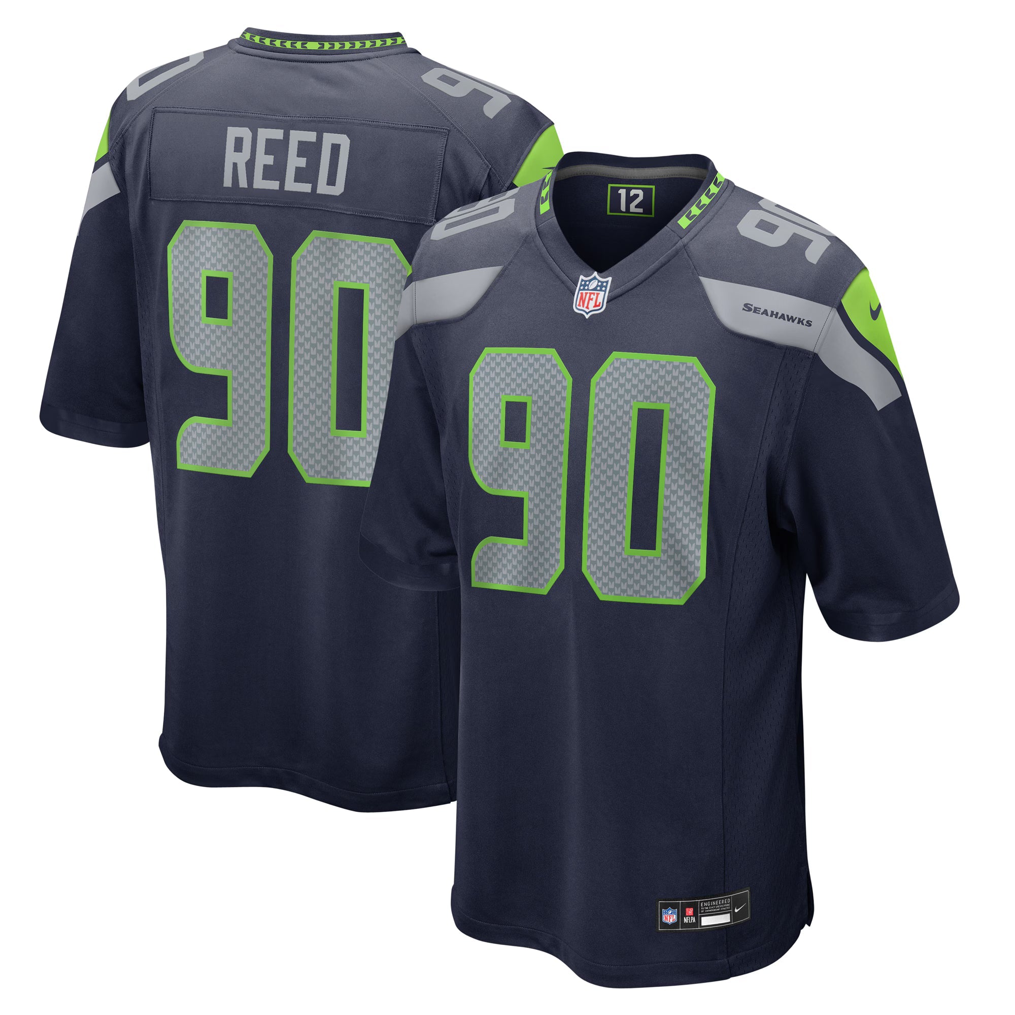 Seattle Seahawks Jarran Reed College Navy Game Jersey