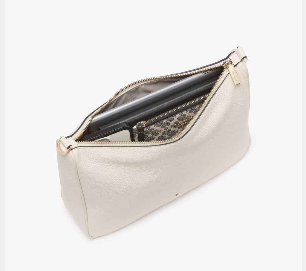 NWT Kate Spade Emma Large Leather Crossbody In Parchment