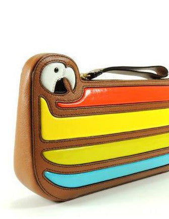 Kate Spade New York Macaw Parrot Cay Bird Leather Clutch