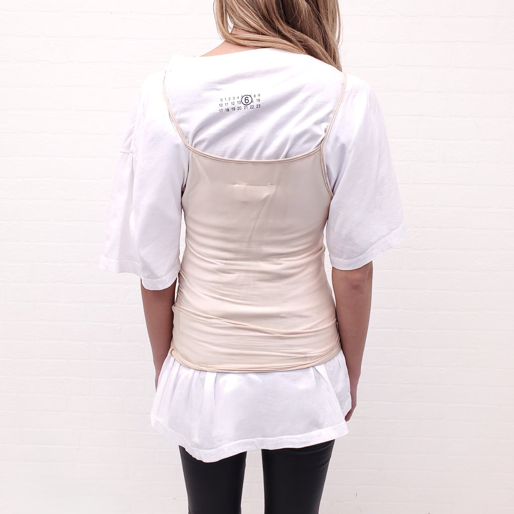 MM6 MAISON MARGIELA WHITE LAYERED T-SHIRT - SIZE S