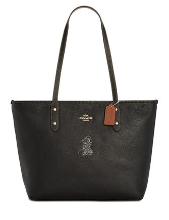 Coach Minnie Motif City Tote in Pebble Leather
