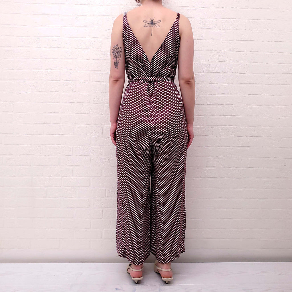 ZIMMERMANN CURACAO PURPLE POLKA DOT JUMPSUIT - SIZE 1