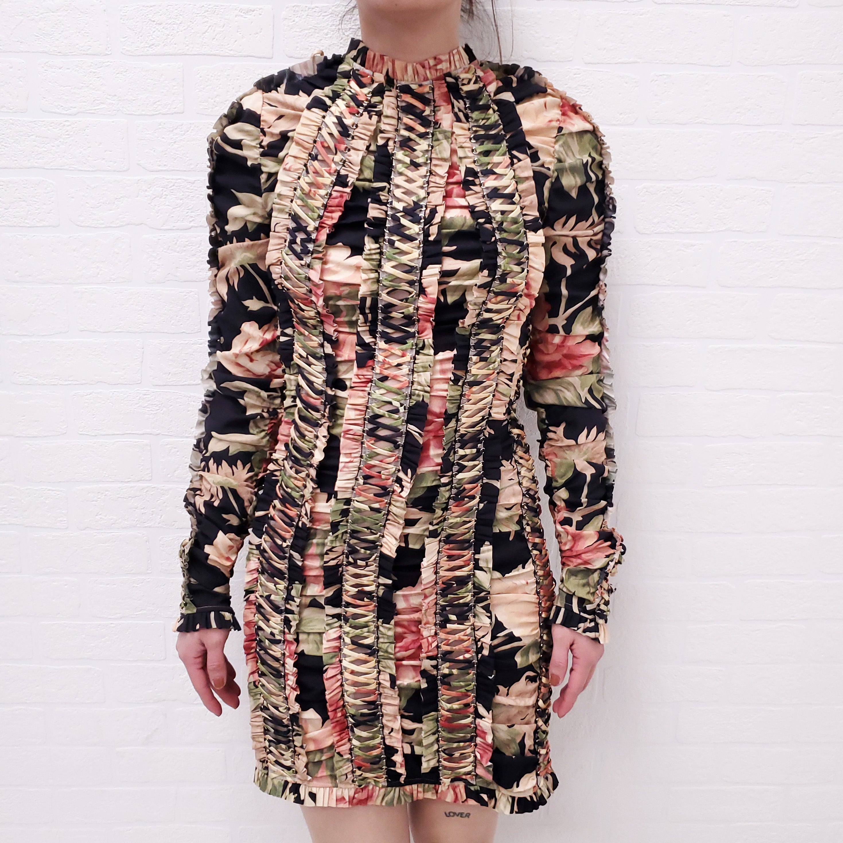 ZIMMERMANN RUNWAY ESPIONAGE LACE UP PENCIL DRESS - SIZE 0/XS