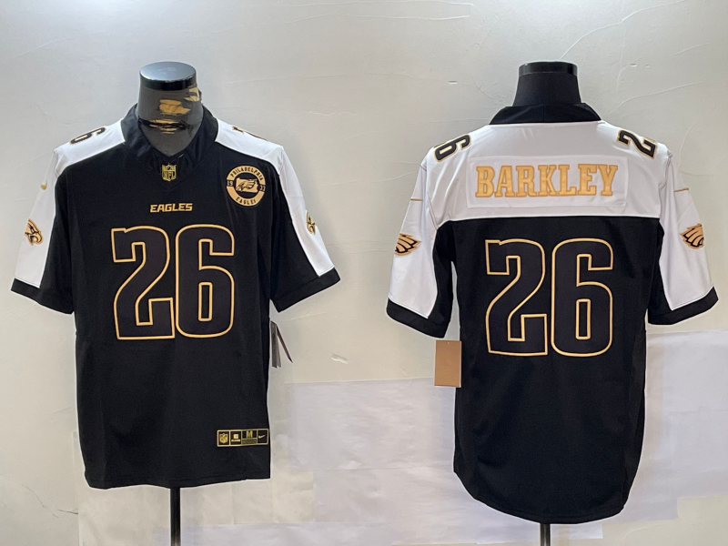 Men's Philadelphia Eagles Saquon Barkley #26 Black Team Player jersey