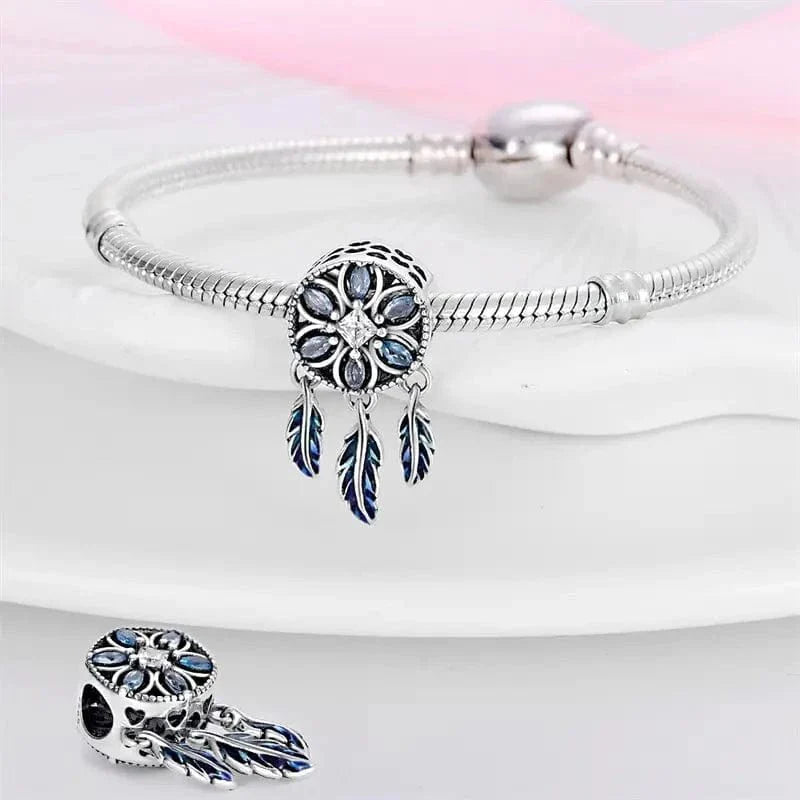 Blue Stone Dreamcatcher Charm