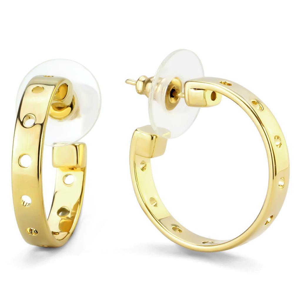 Gold Brass Earrings with No Stone