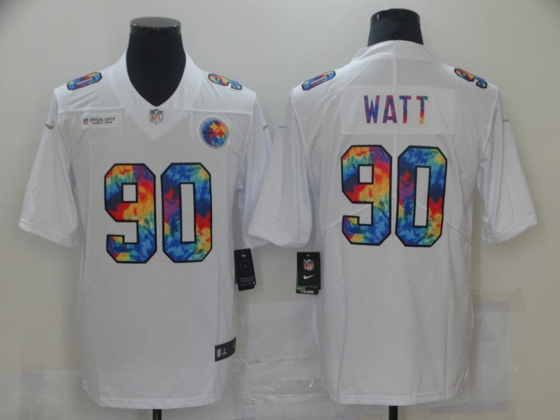 Men's Pittsburgh Steelers T.J. Watt #90 White Player Game jersey