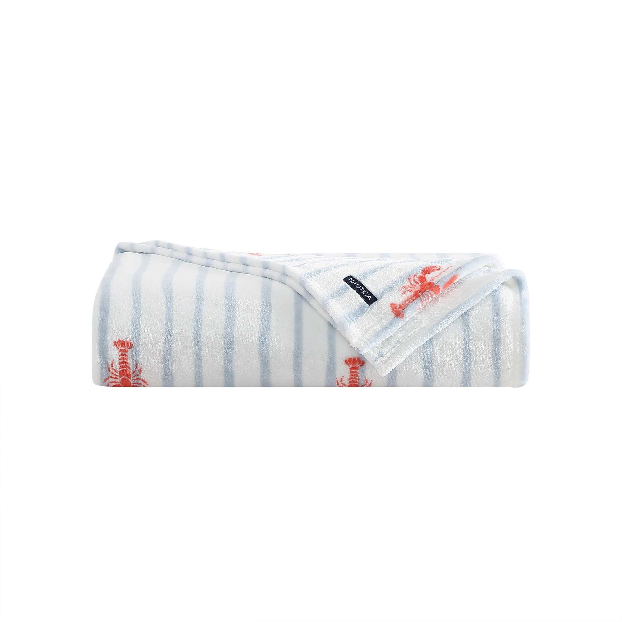 Nautica Lobster Watercolor Stripes King Blanket