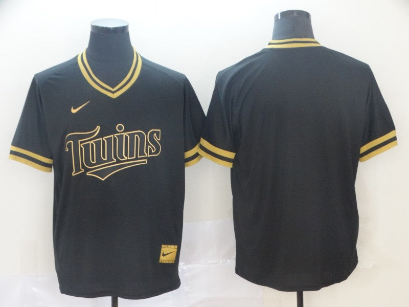 Men's Minnesota Twins Black Replica Player Blank Jersey1