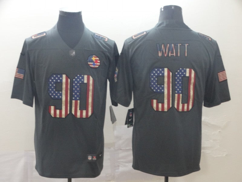 Men's Pittsburgh Steelers #90 T.J. Watt Black Team Player jersey