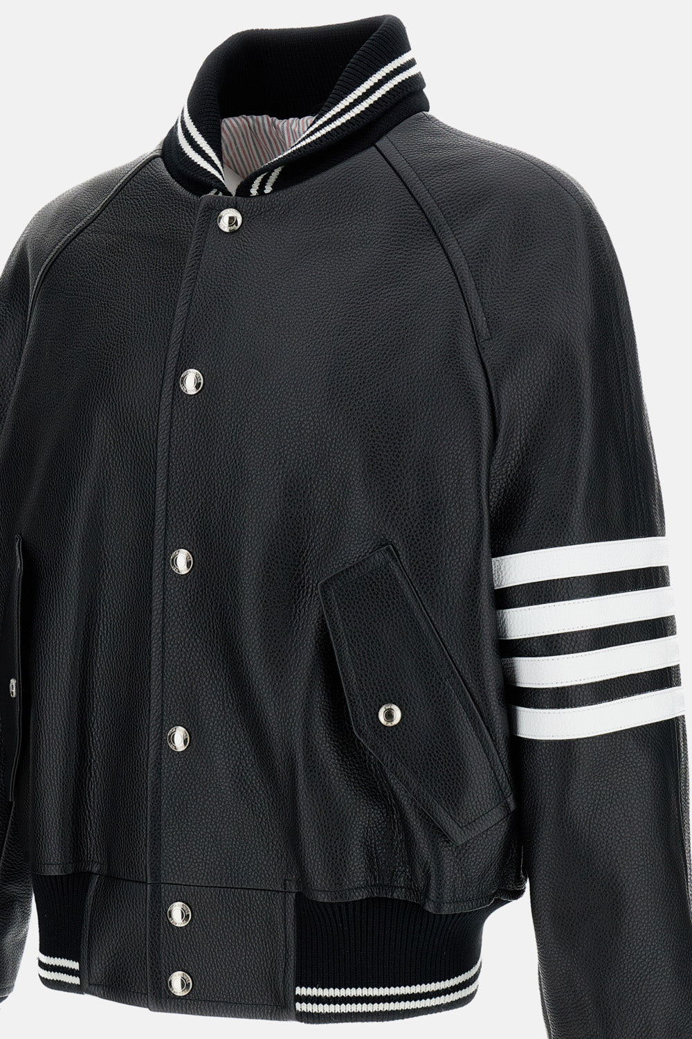 Thom Browne Men Oversized Leather Bomber Jacket