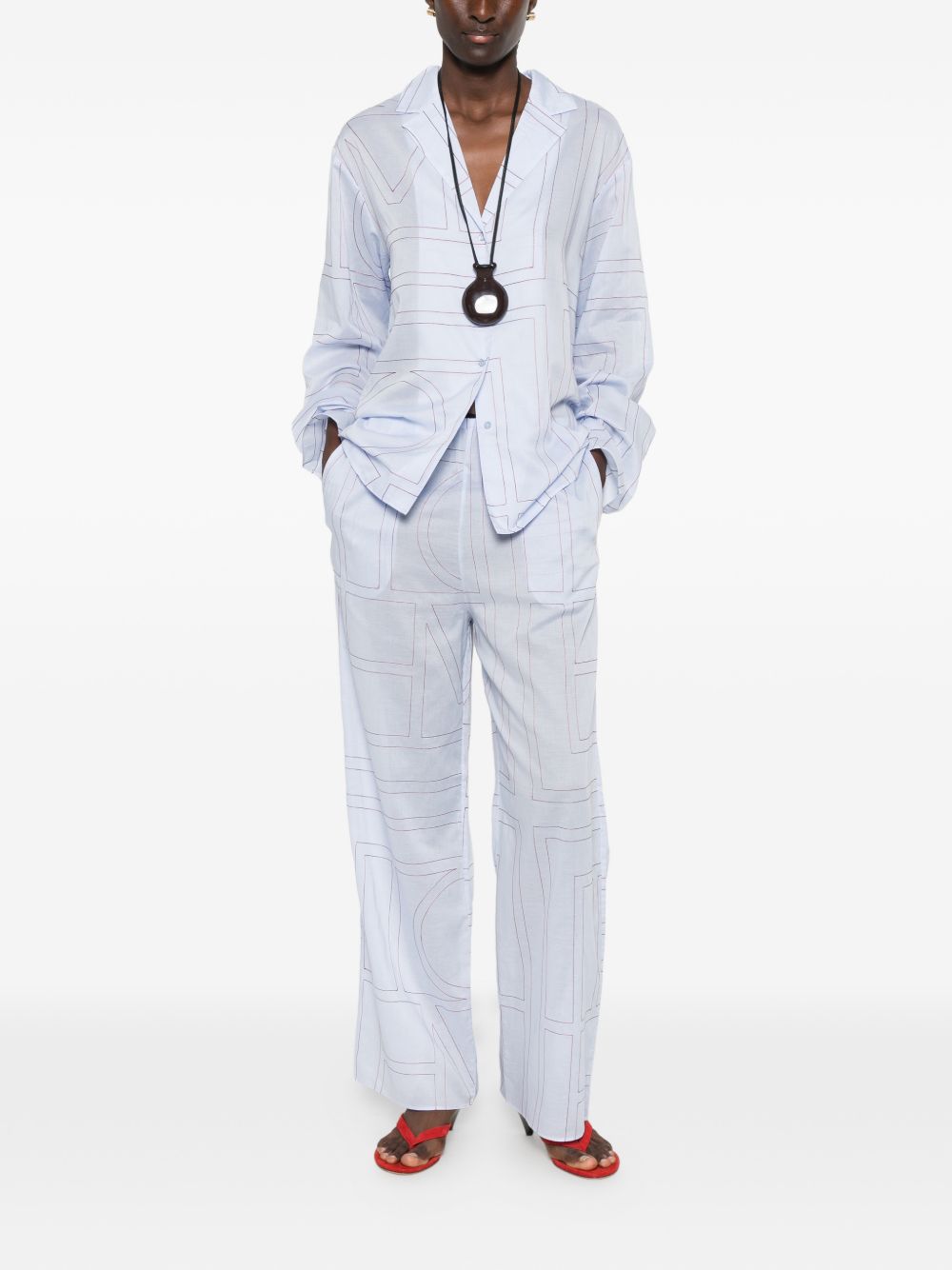 Toteme Women Cotton Blend Pajama Shirt