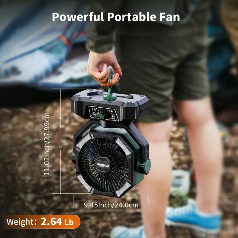20000mah battery powered camping fan dual motor 8 speed - Temu