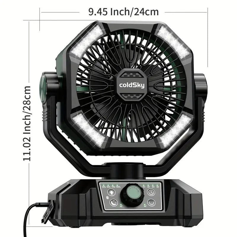 20000mah battery powered camping fan dual motor 8 speed - Temu