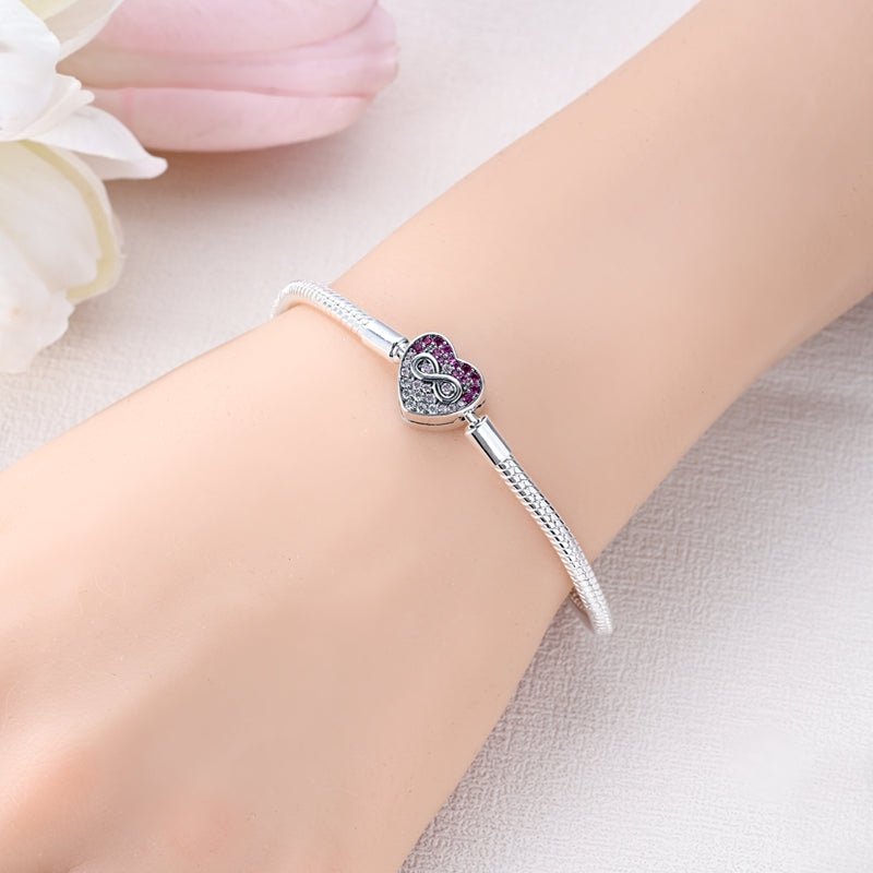 Infinity Love Heart Charm Bracelet