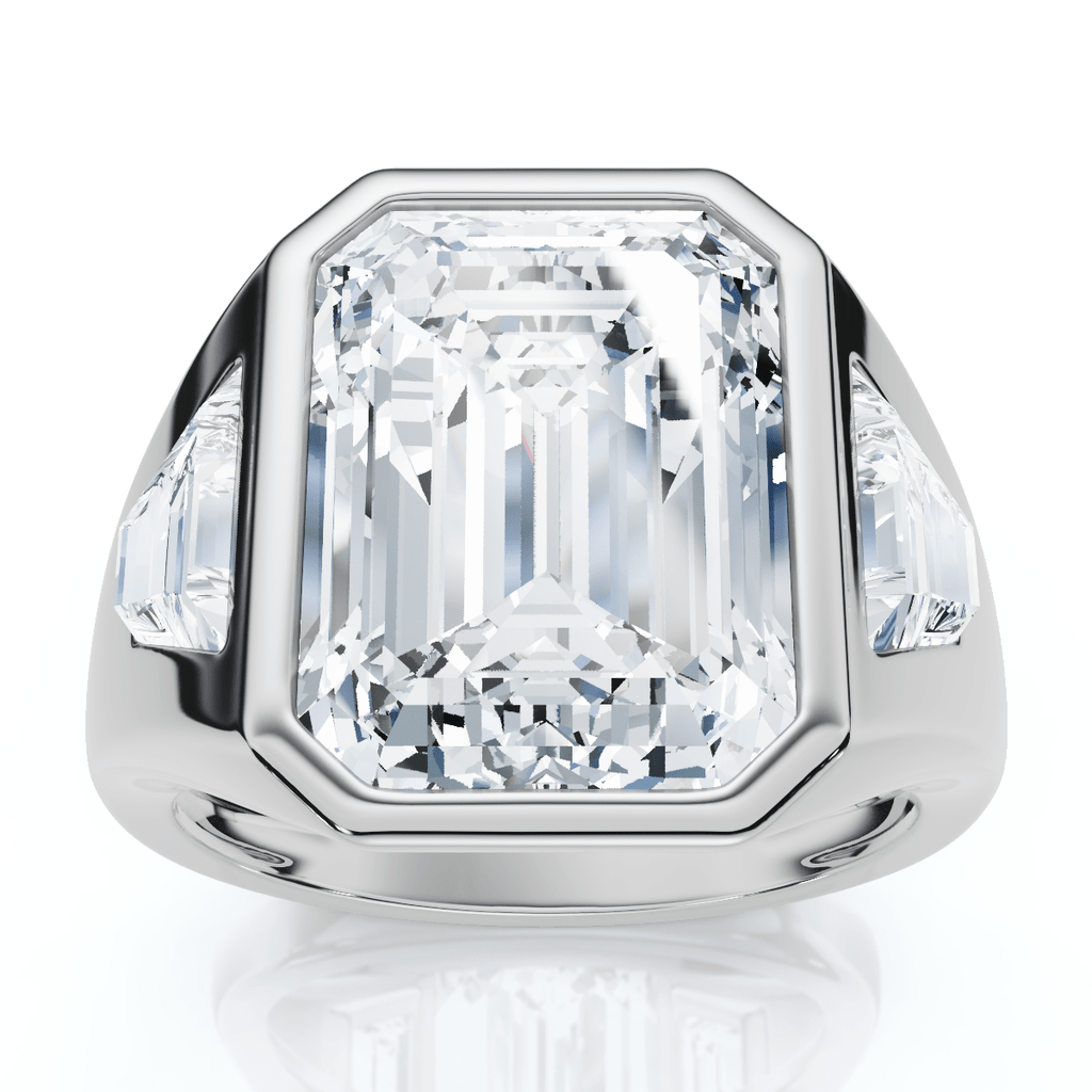Certified Men's 7Ct Anniversary Pinky Ring 14k Gold or Platinum Lab Grown