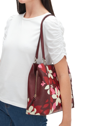 Kate Spade New York Jackson Forest Floral Medium Triple Compartment Shoulder Bag