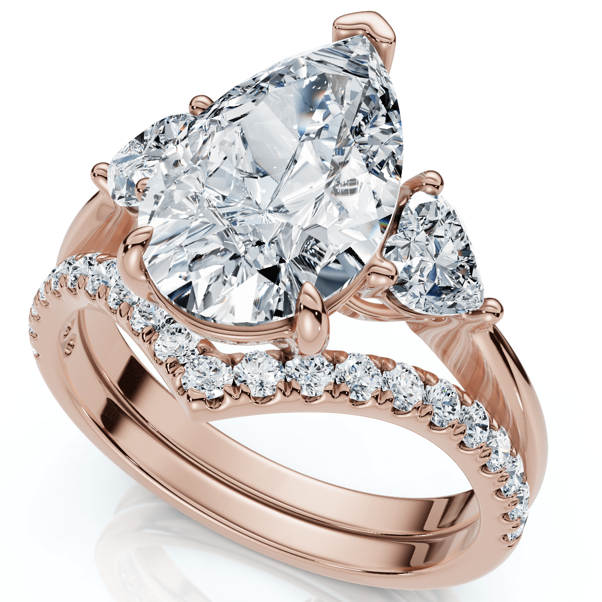 Certified 3.60Ct  Diamond Engagement Wedding Ring Set 14k Gold or Pt Lab Grown