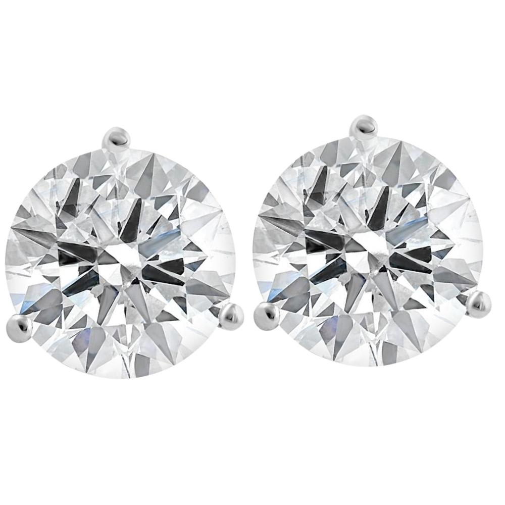 3.20 Ct TW 14k White Gold Lab Grown Round-Cut Diamond Martini Studs