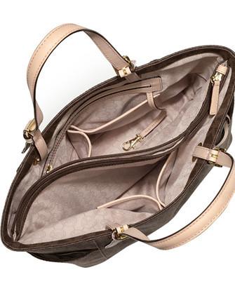 Michael Michael Kors East West Jet Set Signature Logo Tote